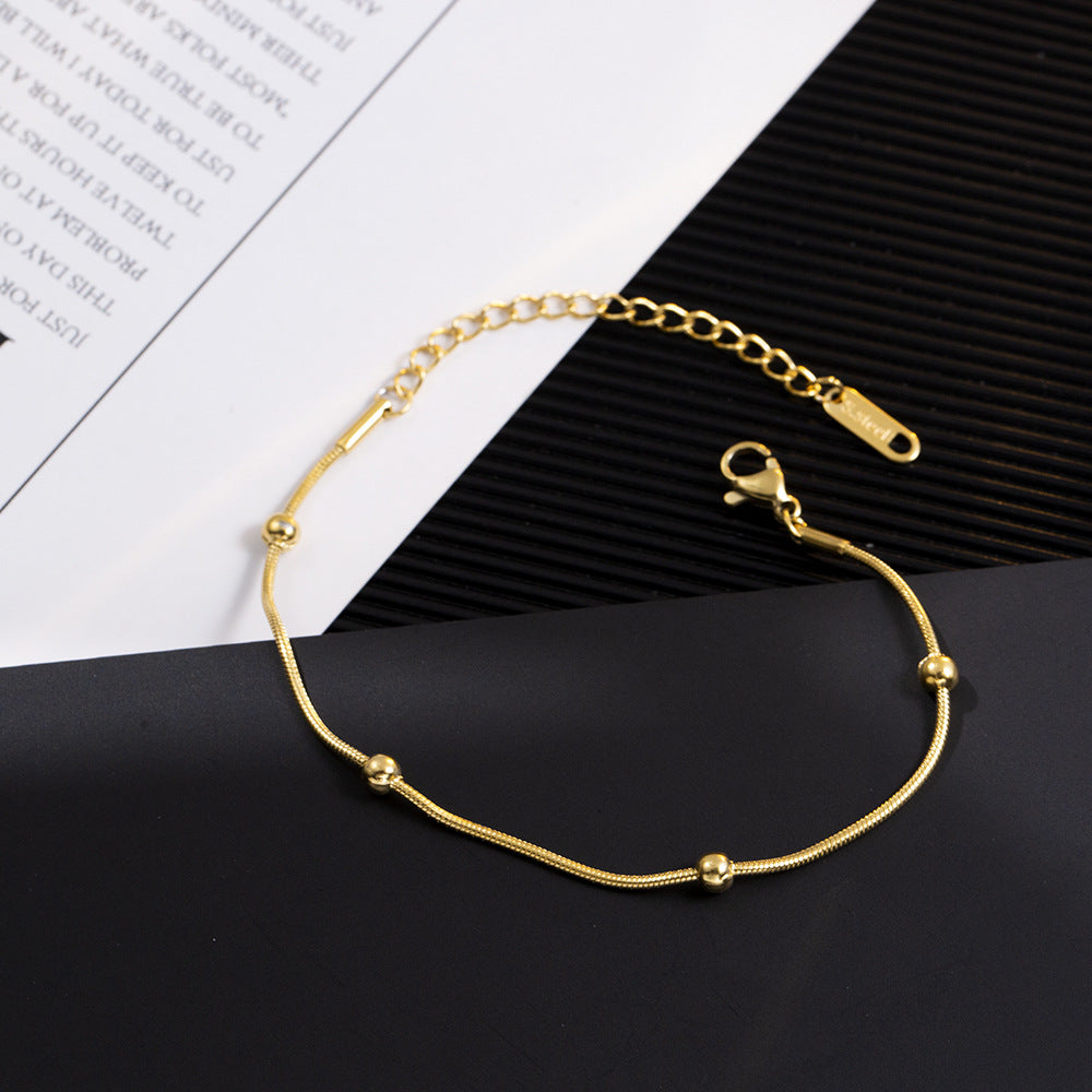 Stainless steel simple round bead bracelet - MERGE.DAY.1.FREESTYLE