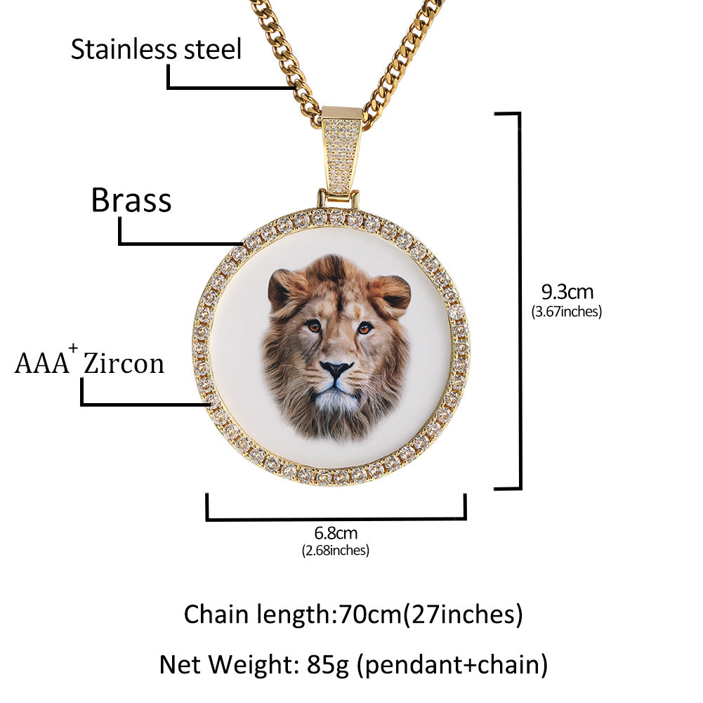 Hip Hop XL large round DIY pendant necklace - MERGE.DAY.1.FREESTYLE