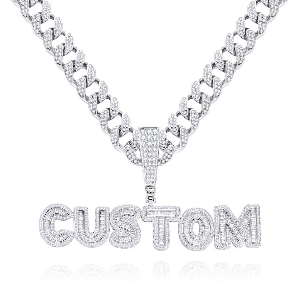 Personalized Rock Candy Diamond Alphanumeric Stitching Pendant Necklace - MERGE.DAY.1.FREESTYLE