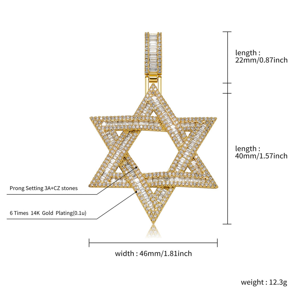 star of david necklace diamond pendant - MERGE.DAY.1.FREESTYLE