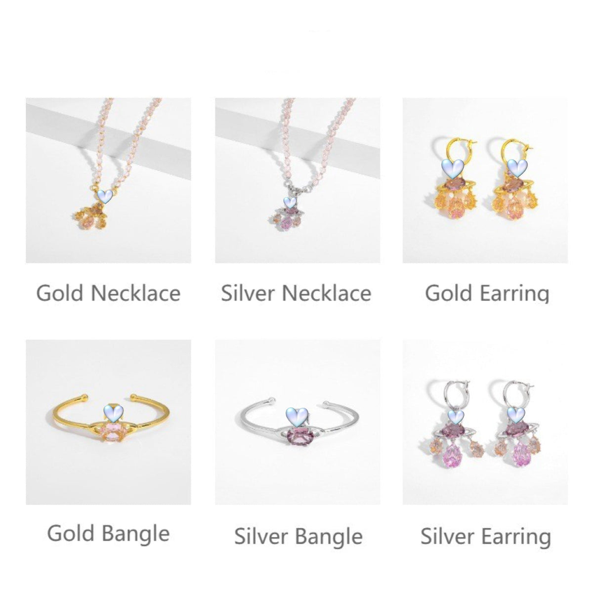 Colored zircon necklace clavicle crystal set ornaments - MERGE.DAY.1.FREESTYLE