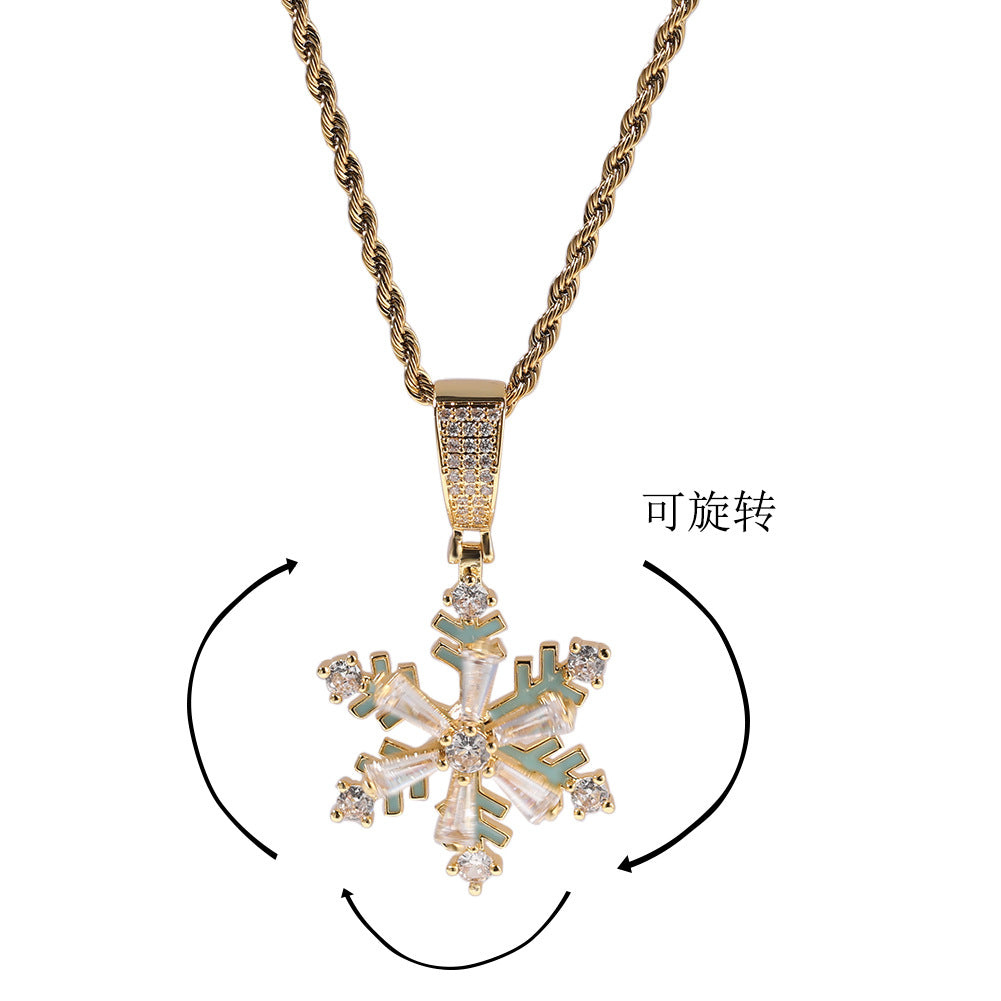 Winter rotating snowflake luminous oil drop pendant - MERGE.DAY.1.FREESTYLE