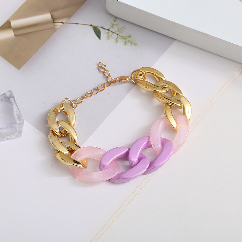 Three pink resin Cuban bracelet - MERGE.DAY.1.FREESTYLE