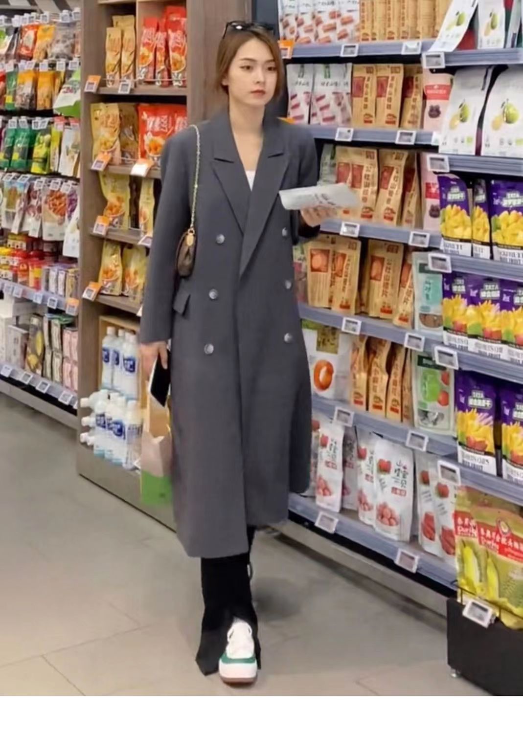 Double-breasted suit collar long coat - MERGE.DAY.1.FREESTYLE