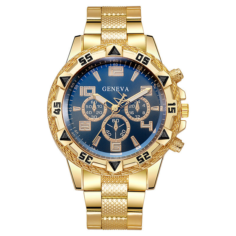 Men's Fake Three-Eye Casual Steel Band Watches - MERGE.DAY.1.FREESTYLE