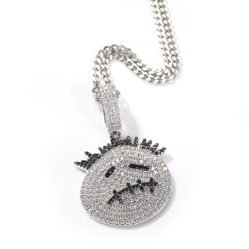 Hip-hop cartoon zircon spiky-head avatar necklace - MERGE.DAY.1.FREESTYLE