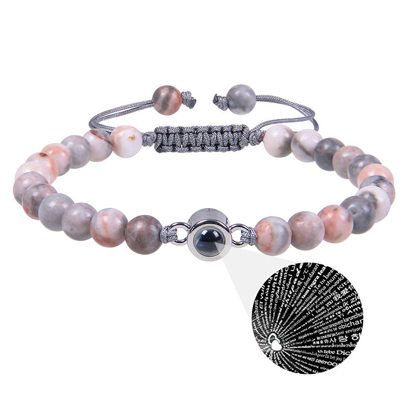 Pink crystal string stone projection bracelet - MERGE.DAY.1.FREESTYLE