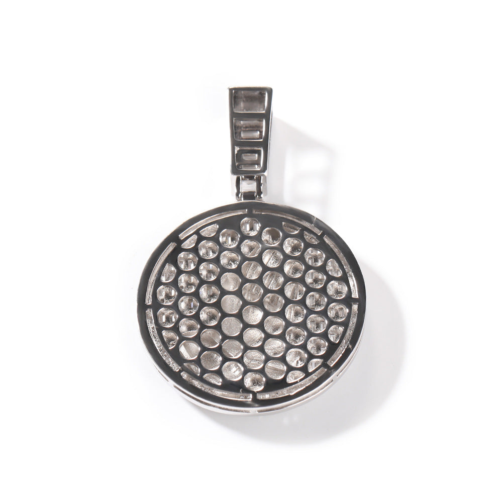 Hip-hop round disc zircon-encrusted praying hands pendant - MERGE.DAY.1.FREESTYLE