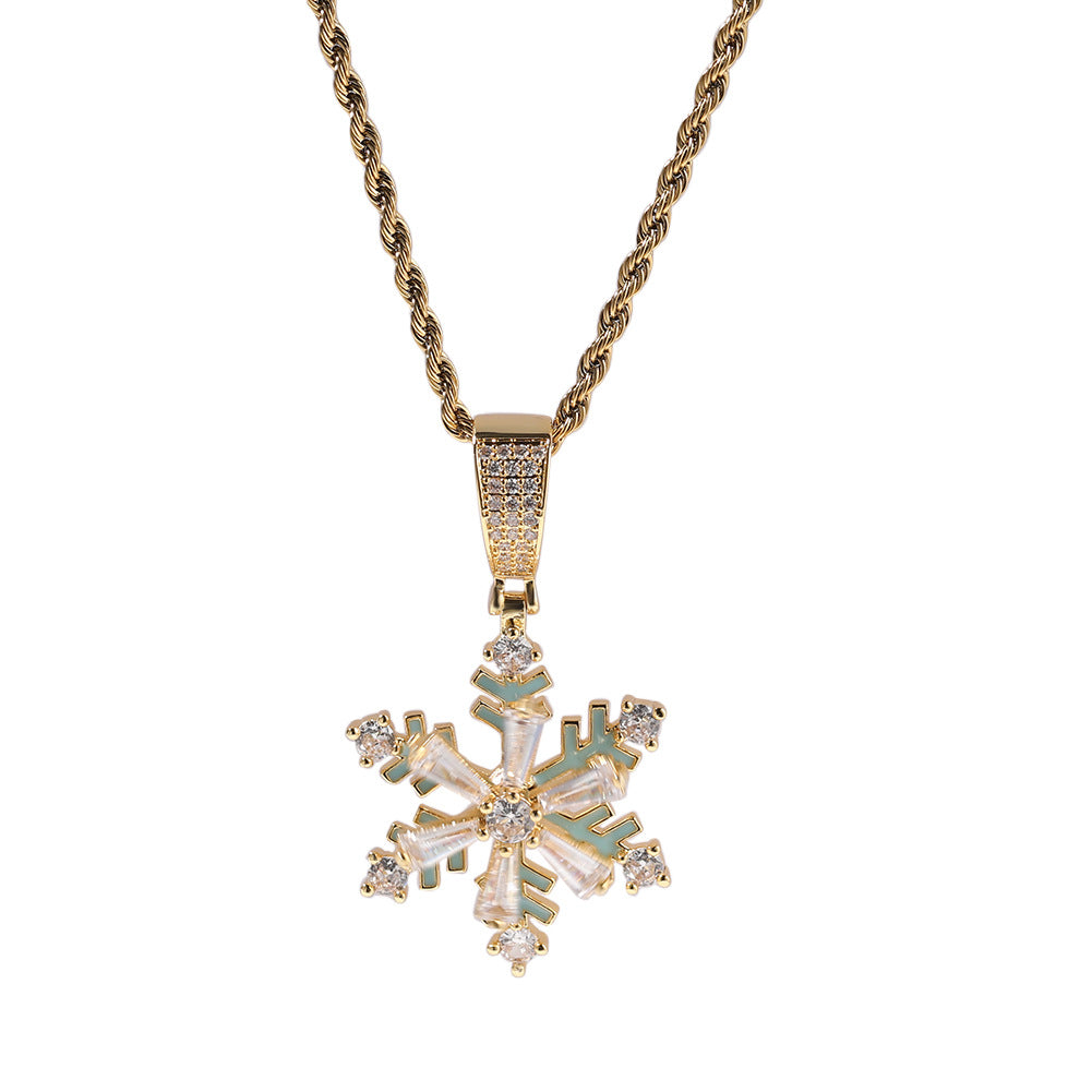 Winter rotating snowflake luminous oil drop pendant - MERGE.DAY.1.FREESTYLE