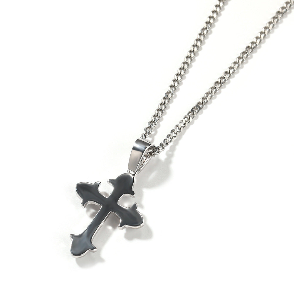 Hip-Hop Diamond-Encrusted Zircon Cross Necklace - MERGE.DAY.1.FREESTYLE