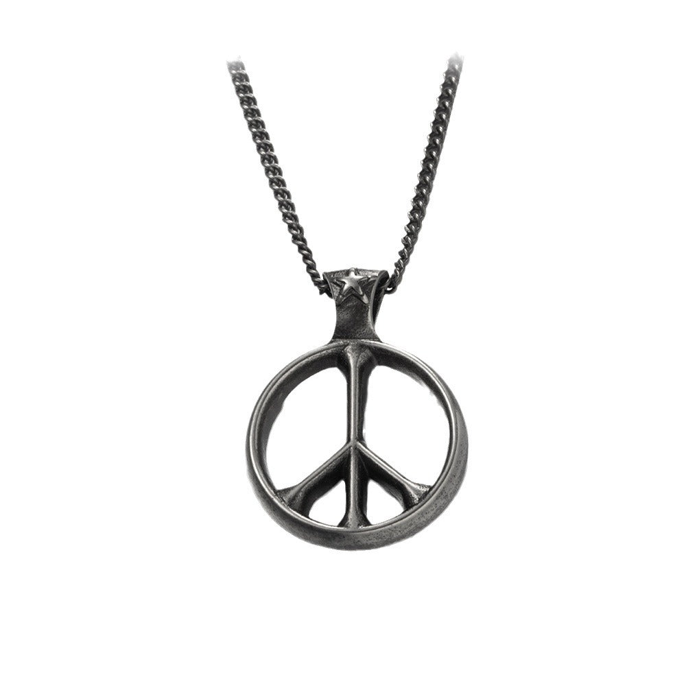 Stainless steel peace sign necklace - MERGE.DAY.1.FREESTYLE