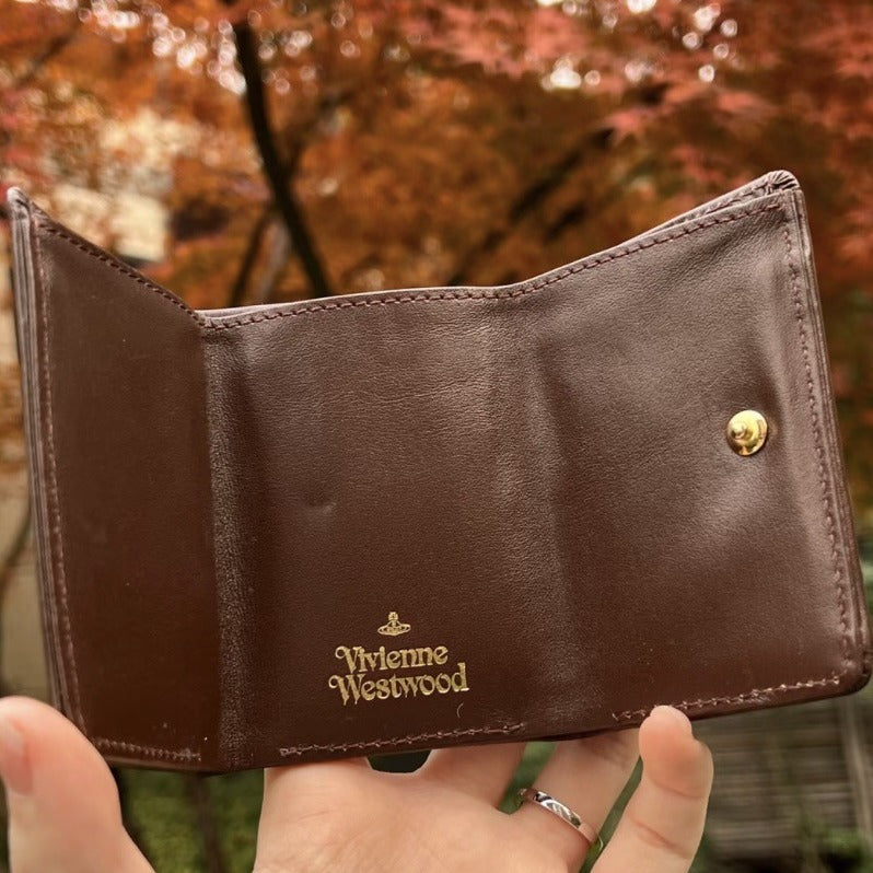Trifold card holder cowhide card holder wallet solid color long - MERGE.DAY.1.FREESTYLE