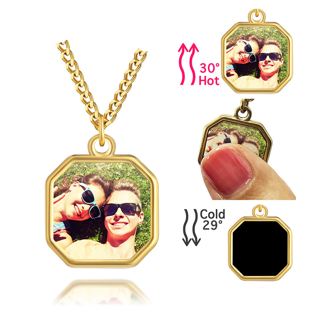 Personalized photo heating color changing necklace - MERGE.DAY.1.FREESTYLE