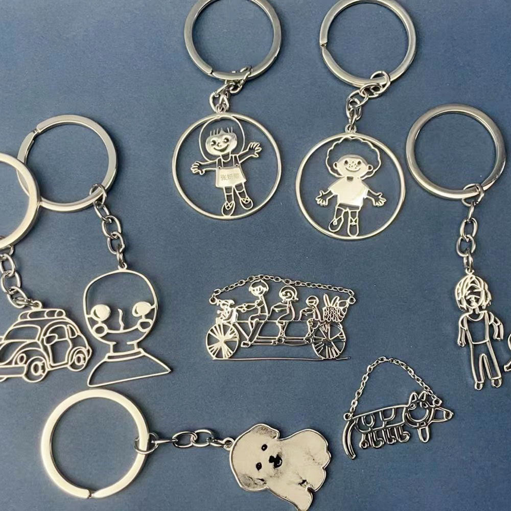 Actual Kids Drawing Necklace Art Gift Customized Personalized Necklace Children Artwork Necklace - MERGE.DAY.1.FREESTYLE