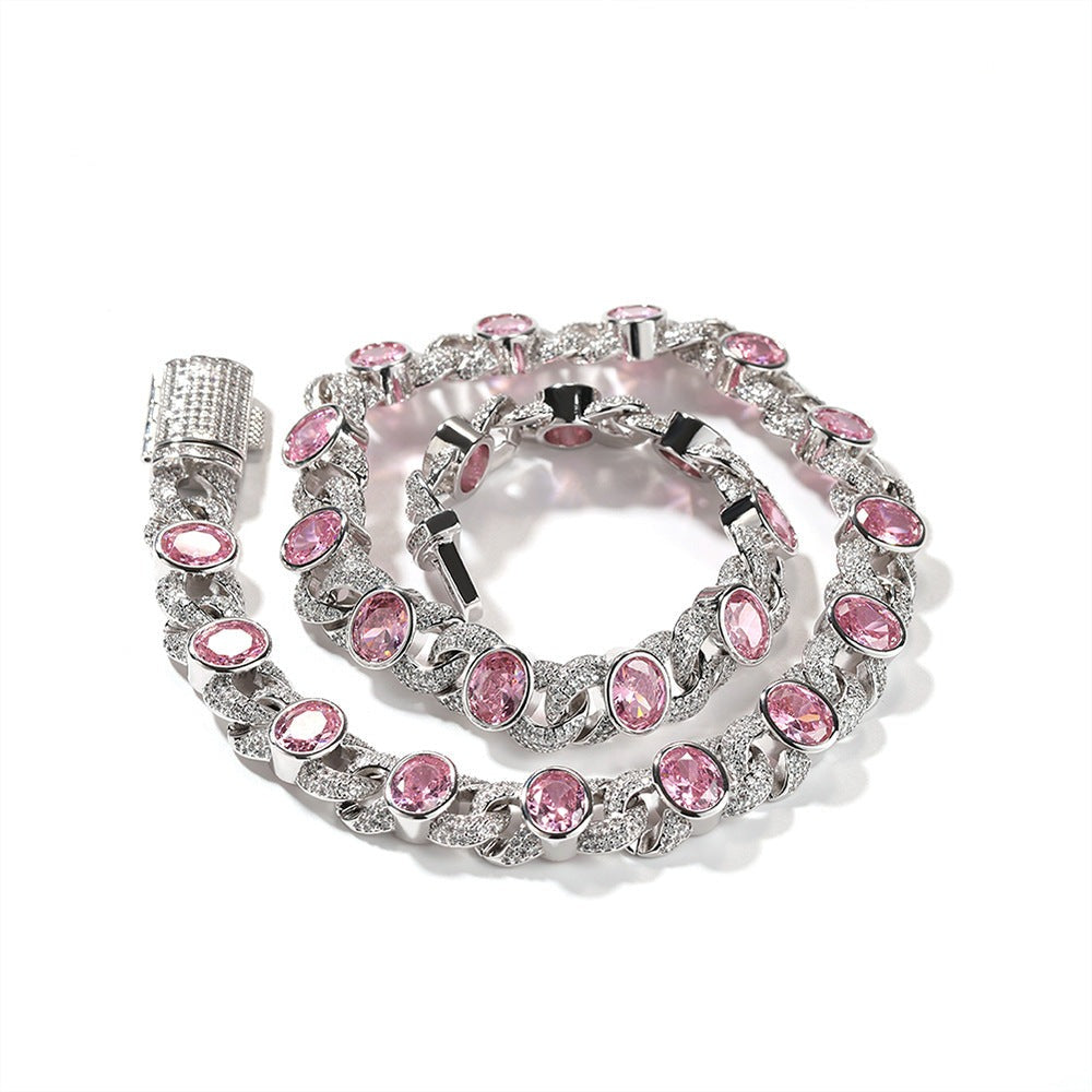 Pink Love Infinity Chain Diamond Necklace - MERGE.DAY.1.FREESTYLE