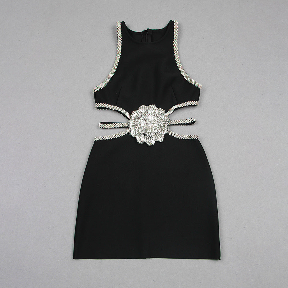 2024 spring and summer waistless exquisite rhinestone flower dress - MERGE.DAY.1.FREESTYLE