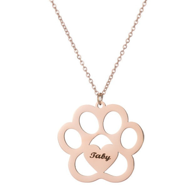 dog name necklace hollow claw love necklace - MERGE.DAY.1.FREESTYLE