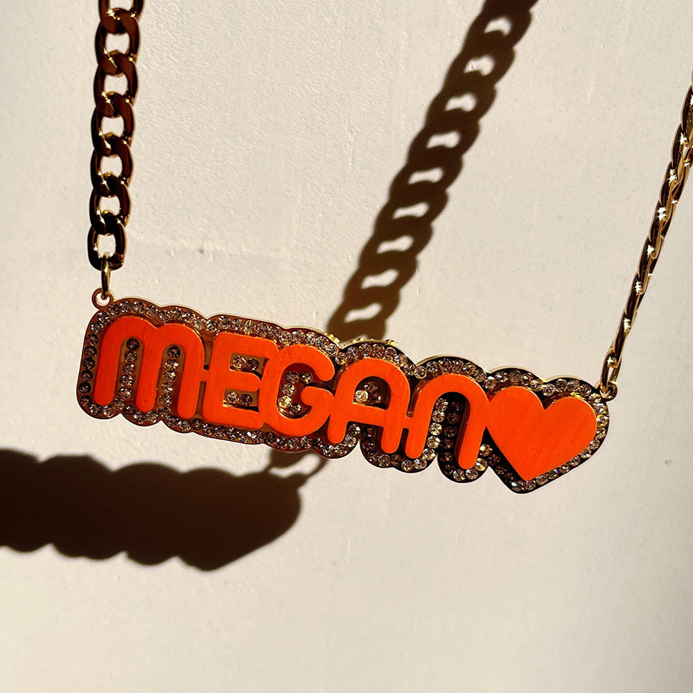 Zircon Acrylic Patch Color Name Necklace - MERGE.DAY.1.FREESTYLE