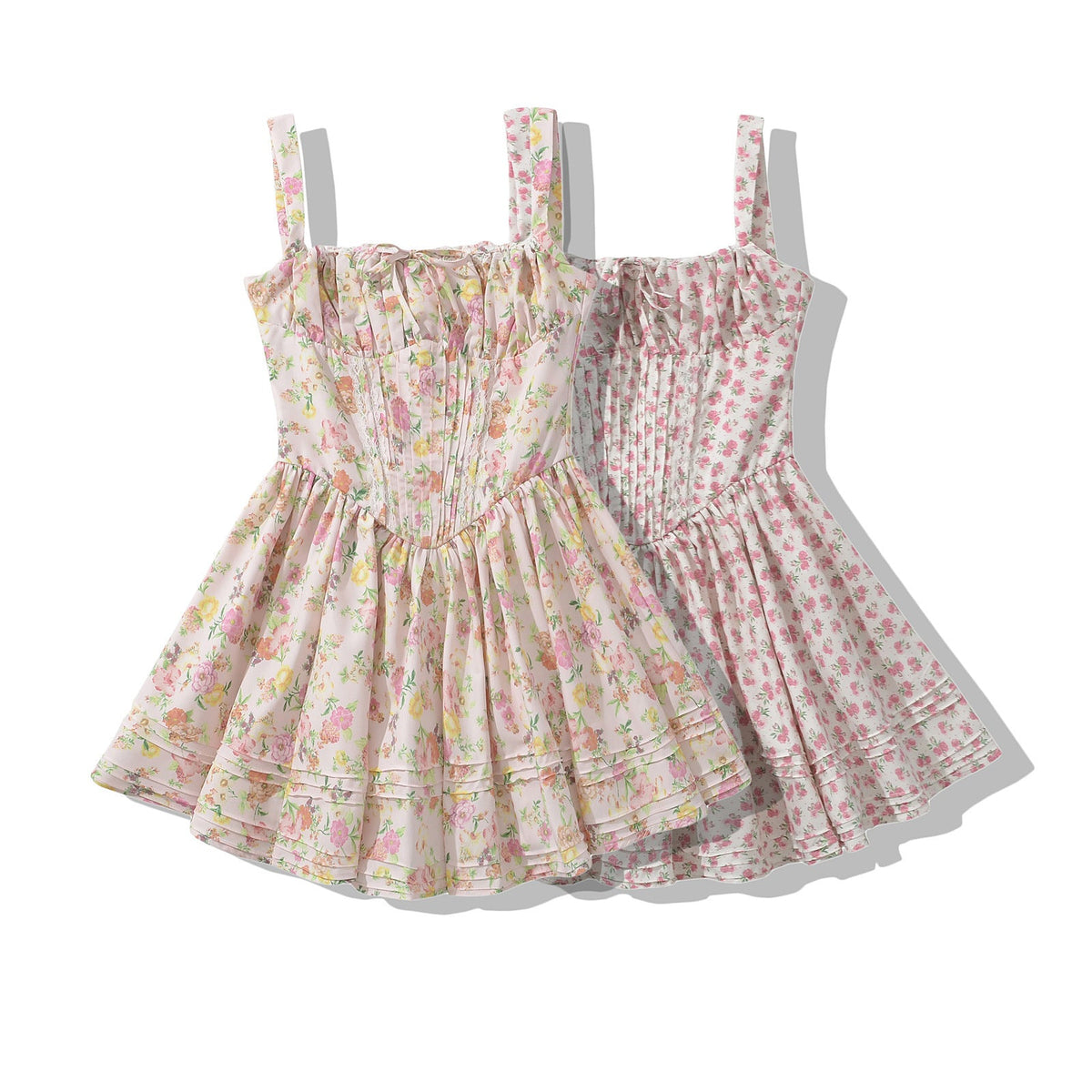French girl floral suspender dress playful summer dress - MERGE.DAY.1.FREESTYLE