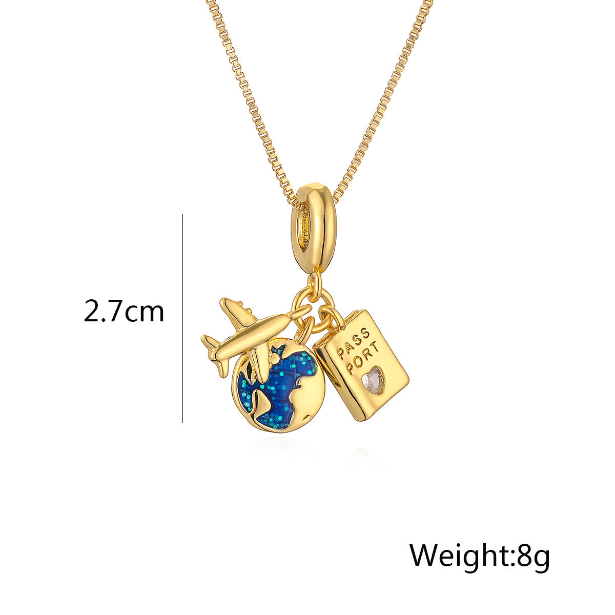 Zircon Camera Passport Pendant Necklace - MERGE.DAY.1.FREESTYLE
