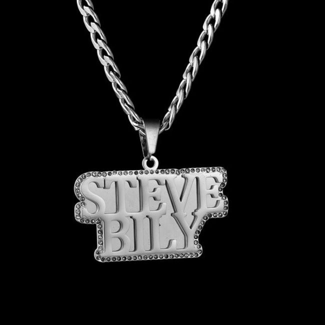 Custom Welded Double Layer Diamond Name Necklace - MERGE.DAY.1.FREESTYLE