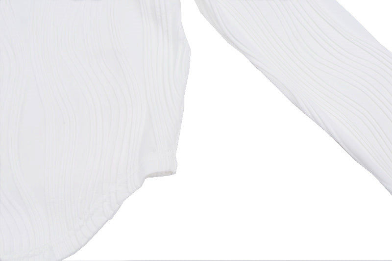 Autumn & Winter long-sleeved U-neck water ripple slim fit top T-shirt - MERGE.DAY.1.FREESTYLE