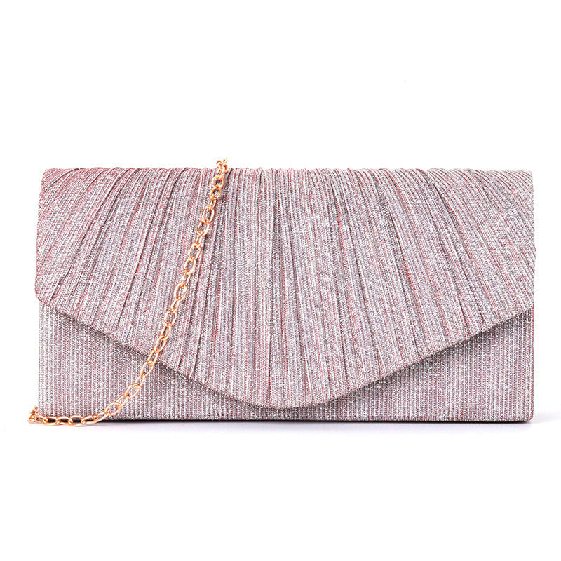 pleated striped veil flashing material handbag - MERGE.DAY.1.FREESTYLE