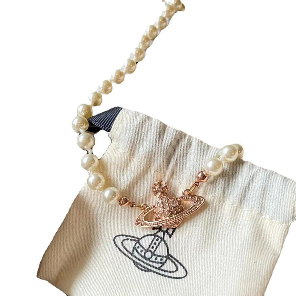 Brooch pearl necklace women's paper clip necklace - MERGE.DAY.1.FREESTYLE