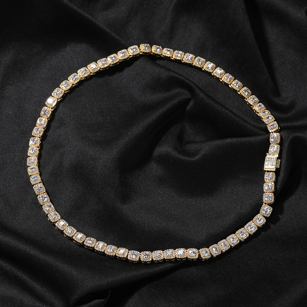Iced Out Tennis Chain Cubic Zirconia CZ Hip Hop Necklace - MERGE.DAY.1.FREESTYLE