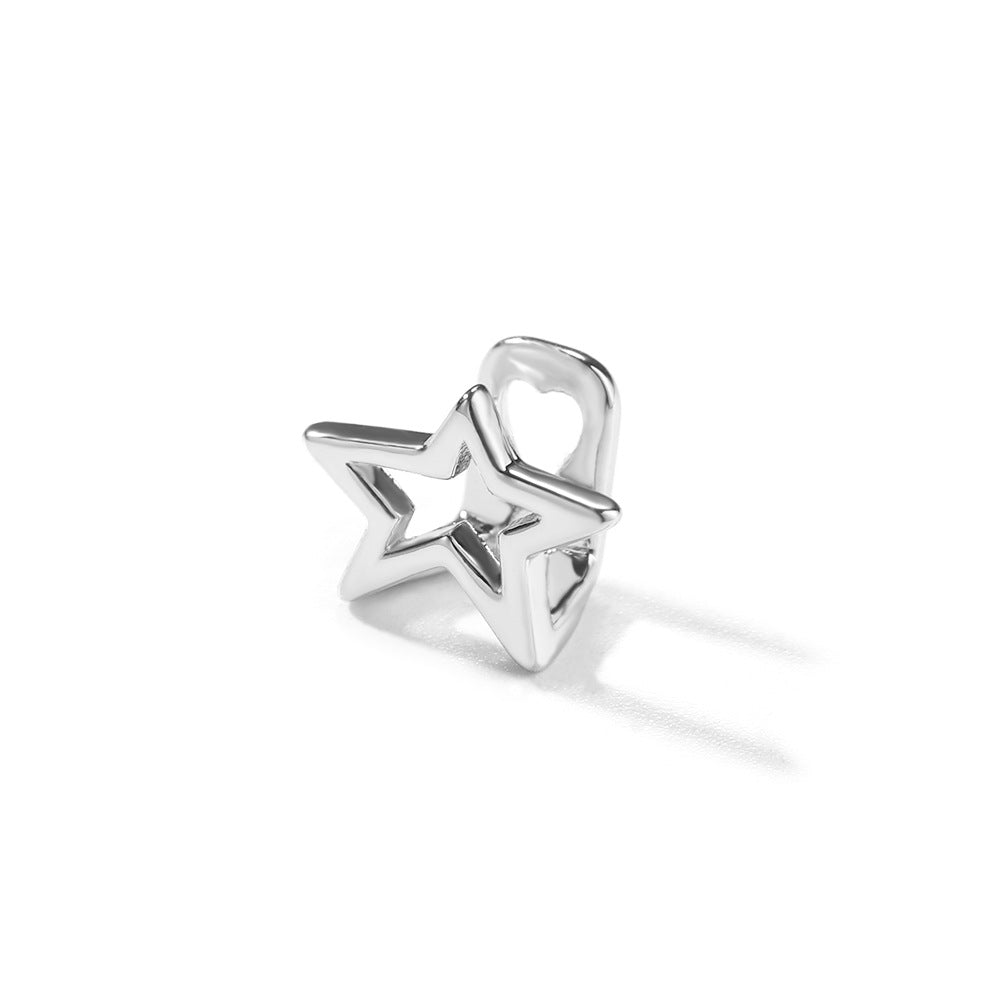 Hip-hop niche design hollow five-pointed star braces - MERGE.DAY.1.FREESTYLE