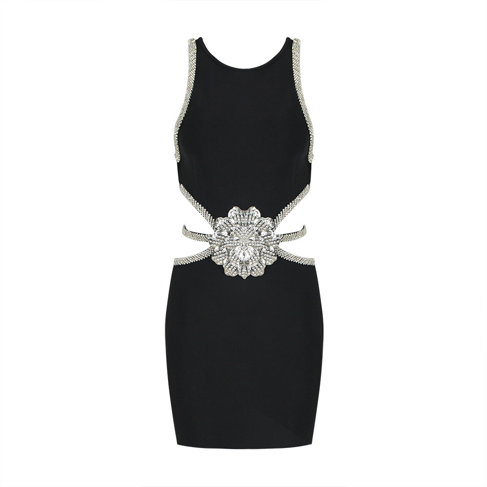 2024 spring and summer waistless exquisite rhinestone flower dress - MERGE.DAY.1.FREESTYLE