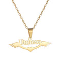 Personalized name necklace wings love pendant clavicle chain - MERGE.DAY.1.FREESTYLE