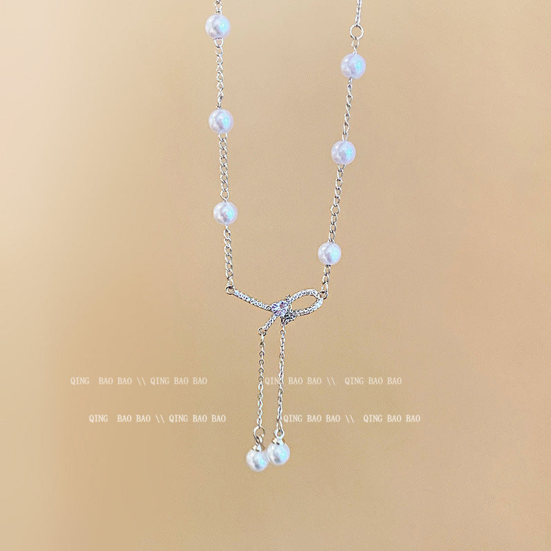 Titanium steel pearl clavicle necklace - MERGE.DAY.1.FREESTYLE