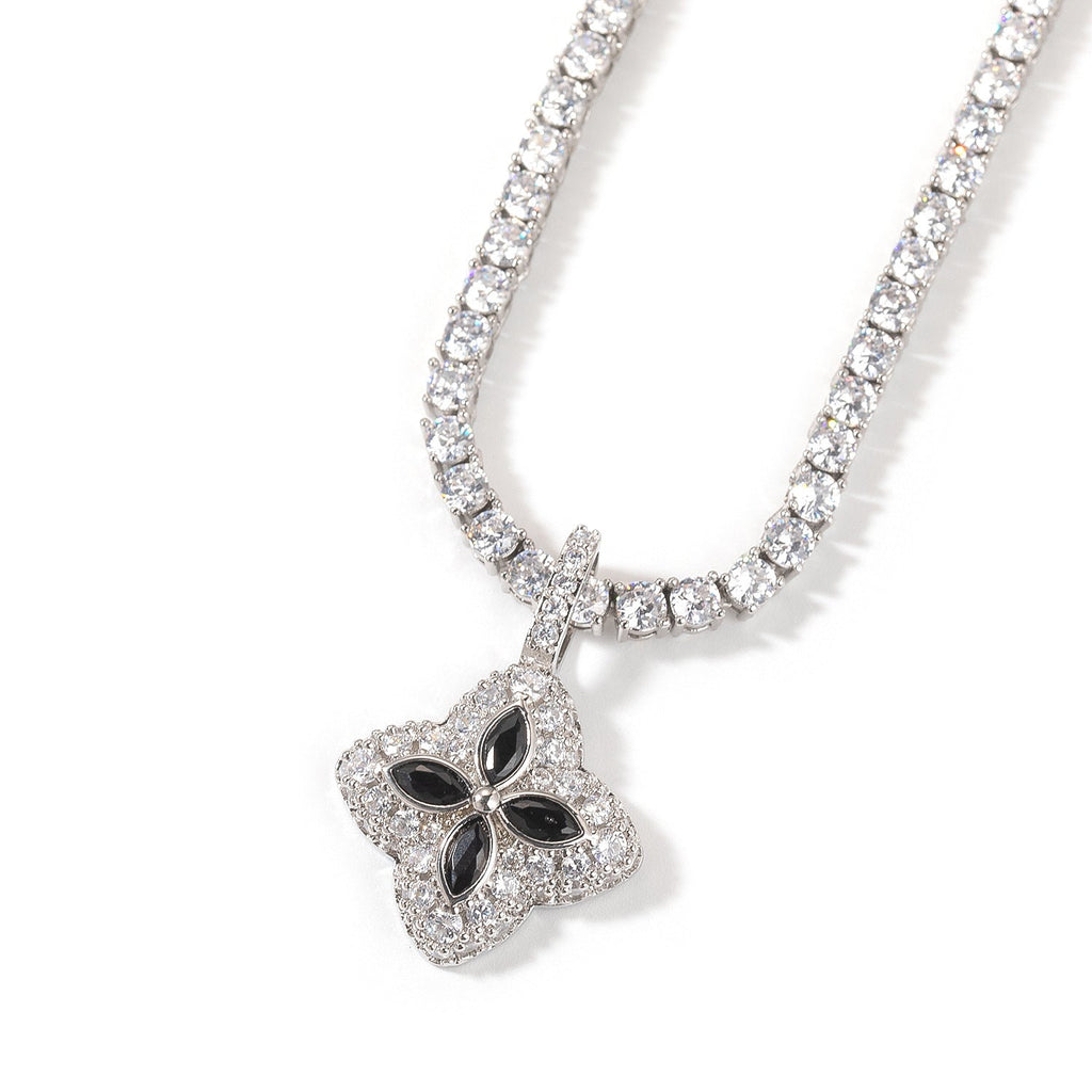 Cubic Zirconia Colorful Four-Leaf Clover Pendant - MERGE.DAY.1.FREESTYLE