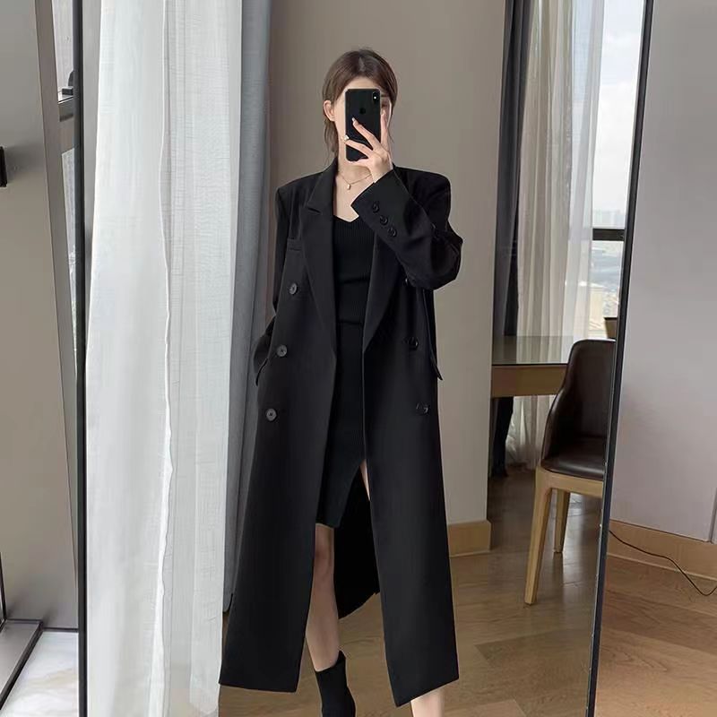 Double-breasted suit collar long coat - MERGE.DAY.1.FREESTYLE