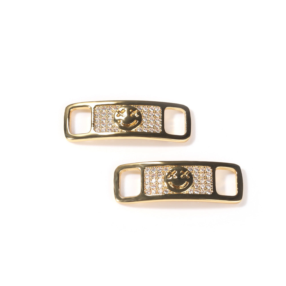 Hip-hop zircon cross smiling face broken heart shoe buckle - MERGE.DAY.1.FREESTYLE