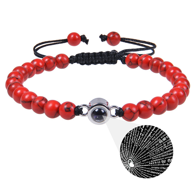 Pink crystal string stone projection bracelet - MERGE.DAY.1.FREESTYLE