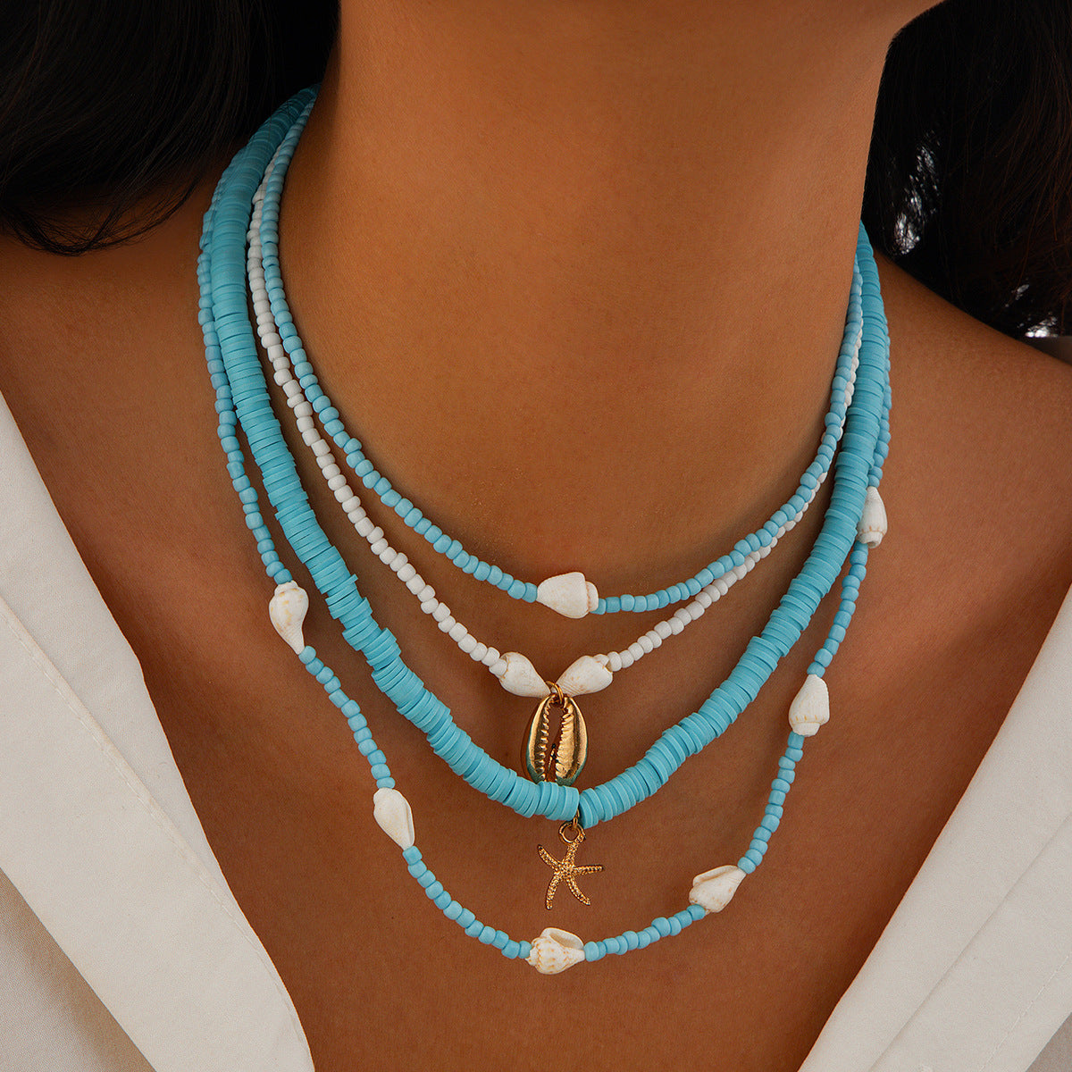 starfish necklace pearl shell necklace - MERGE.DAY.1.FREESTYLE