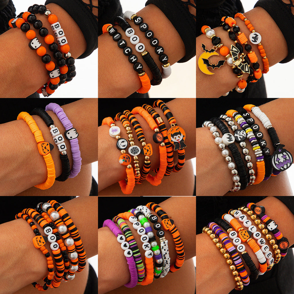 Halloween skull pumpkin bracelet set - MERGE.DAY.1.FREESTYLE