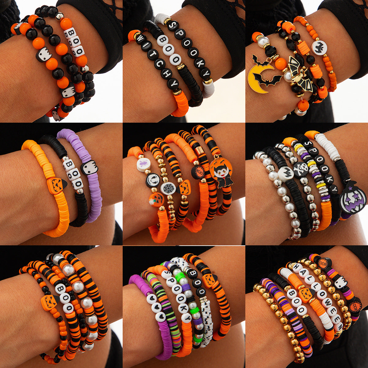 Halloween skull pumpkin bracelet set - MERGE.DAY.1.FREESTYLE