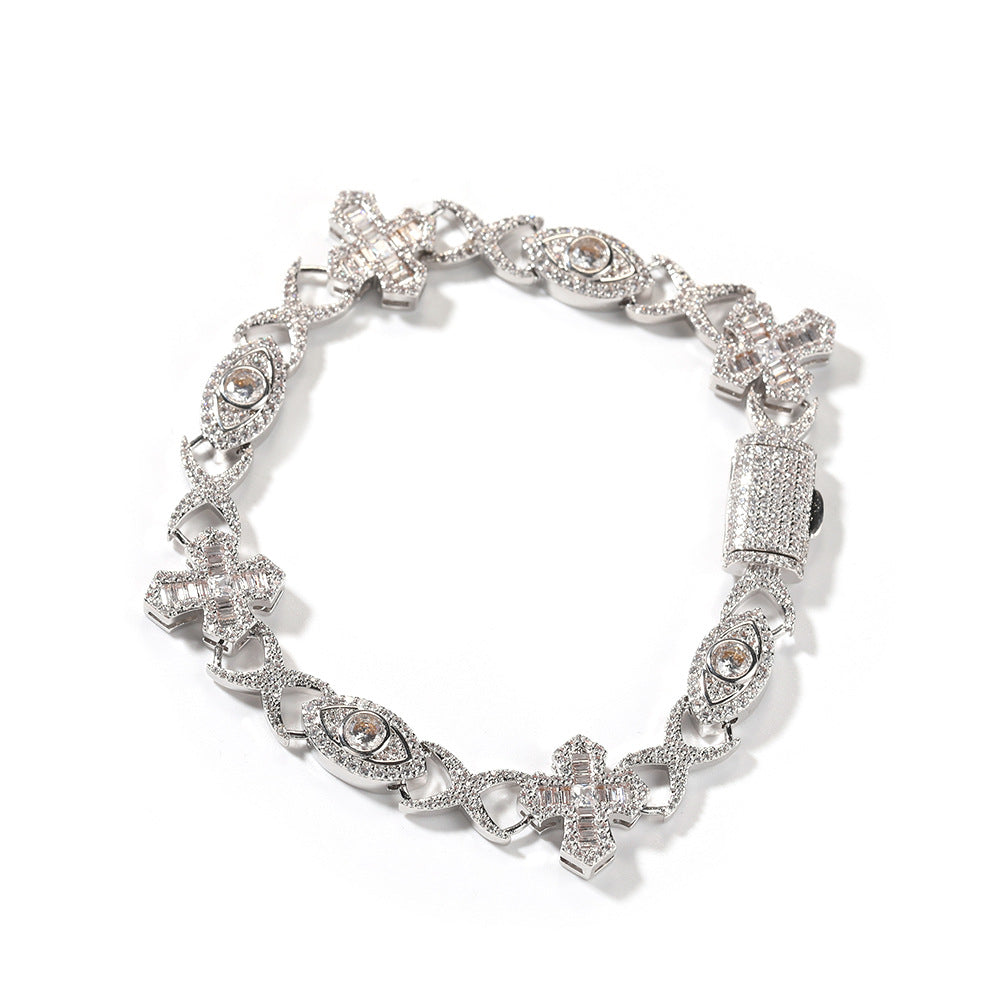 Hip Hop Zirconia Eye Cross Bracelet - MERGE.DAY.1.FREESTYLE