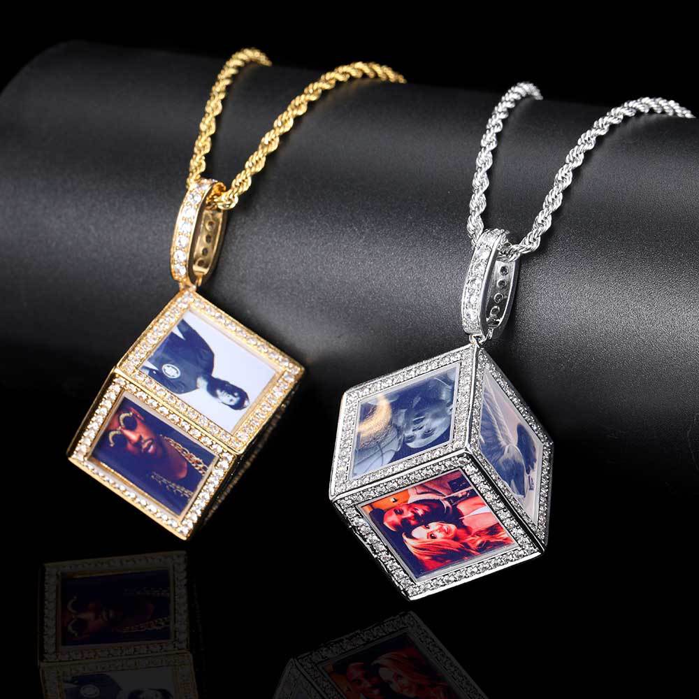 Hip Hop Jewelry Cube Memory Photo Pendant Frame Necklace - MERGE.DAY.1.FREESTYLE