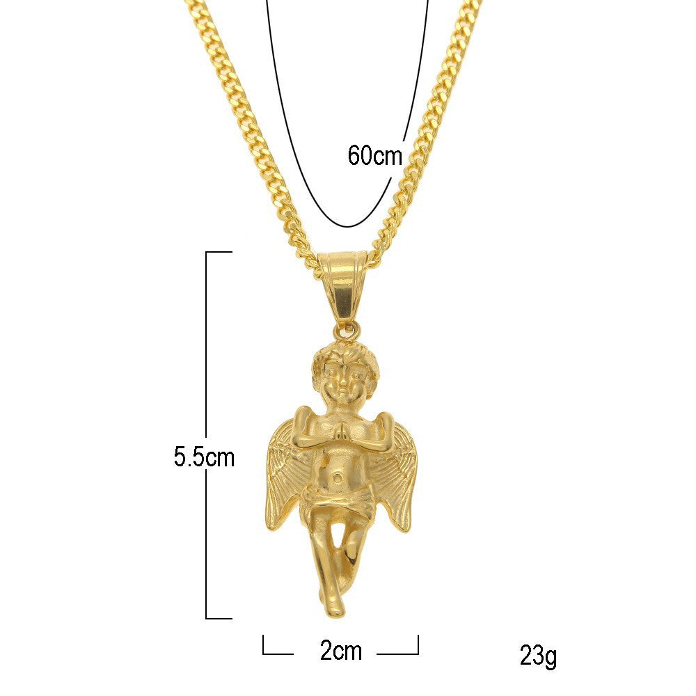 Hip Hop Winged Angel Pendant Necklace - MERGE.DAY.1.FREESTYLE