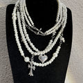 Cross heart star pearl necklace - MERGE.DAY.1.FREESTYLE
