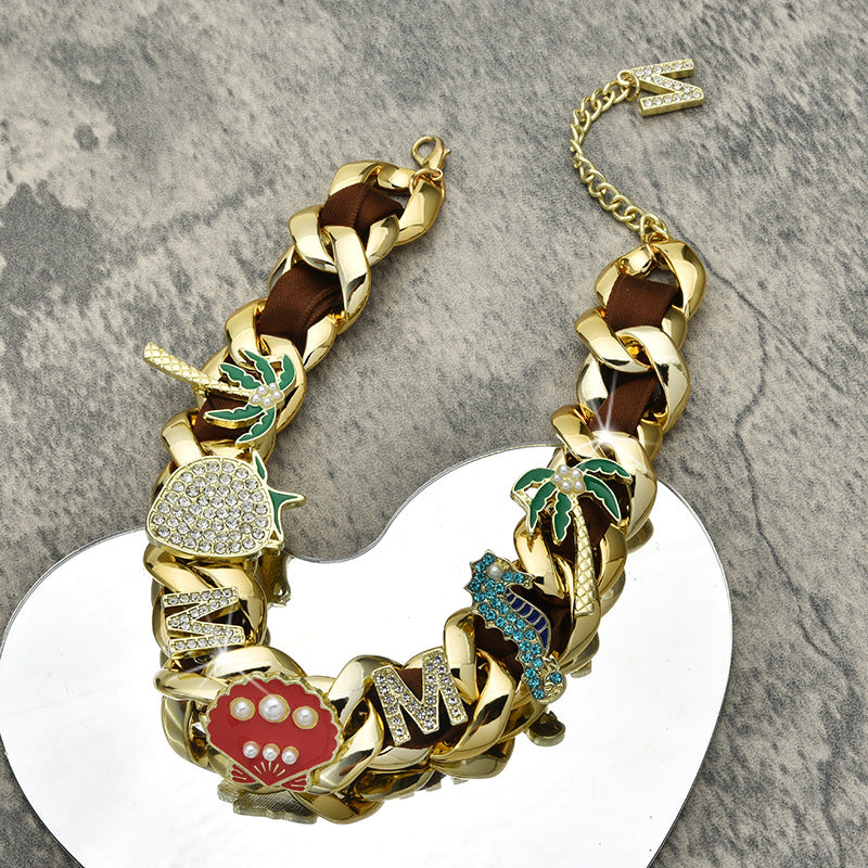Full Diamond Trendy Hip Hop Versatile Couple Necklace - MERGE.DAY.1.FREESTYLE