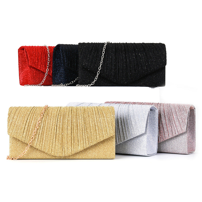 pleated striped veil flashing material handbag - MERGE.DAY.1.FREESTYLE