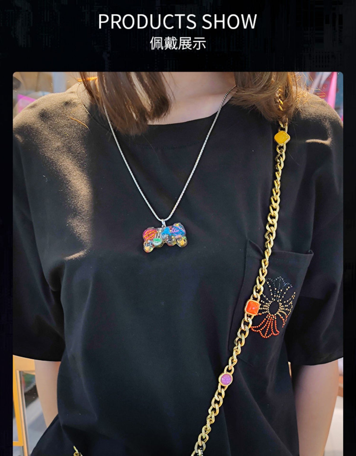 Original Cyberpunk Retro Industrial Wind Necklace Hip Hop Gamepad Pendant - MERGE.DAY.1.FREESTYLE