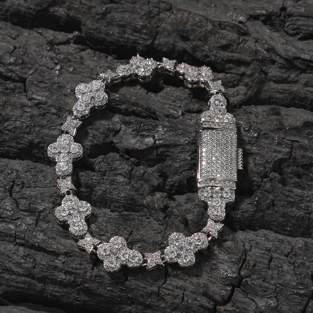 10mm cross flower star bracelet with micro-inlaid zircon - MERGE.DAY.1.FREESTYLE