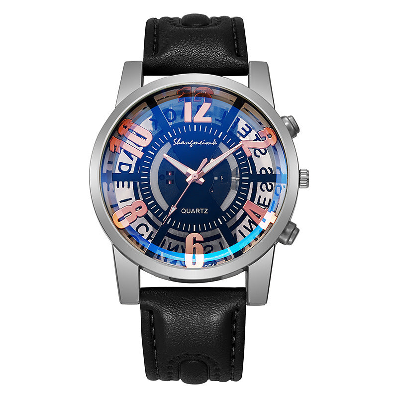 Large-dial, hollow-out blue-light men's watch. - MERGE.DAY.1.FREESTYLE