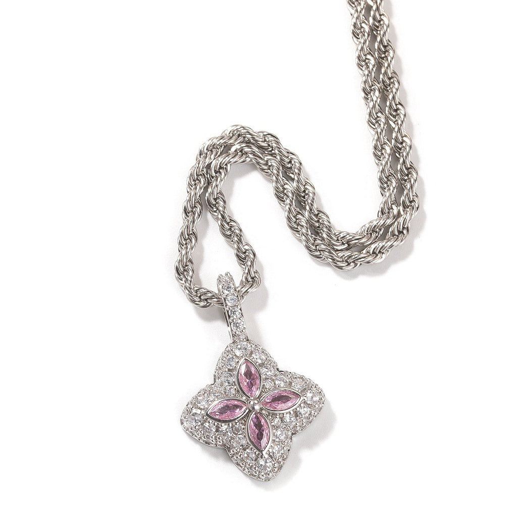 Cubic Zirconia Colorful Four-Leaf Clover Pendant - MERGE.DAY.1.FREESTYLE